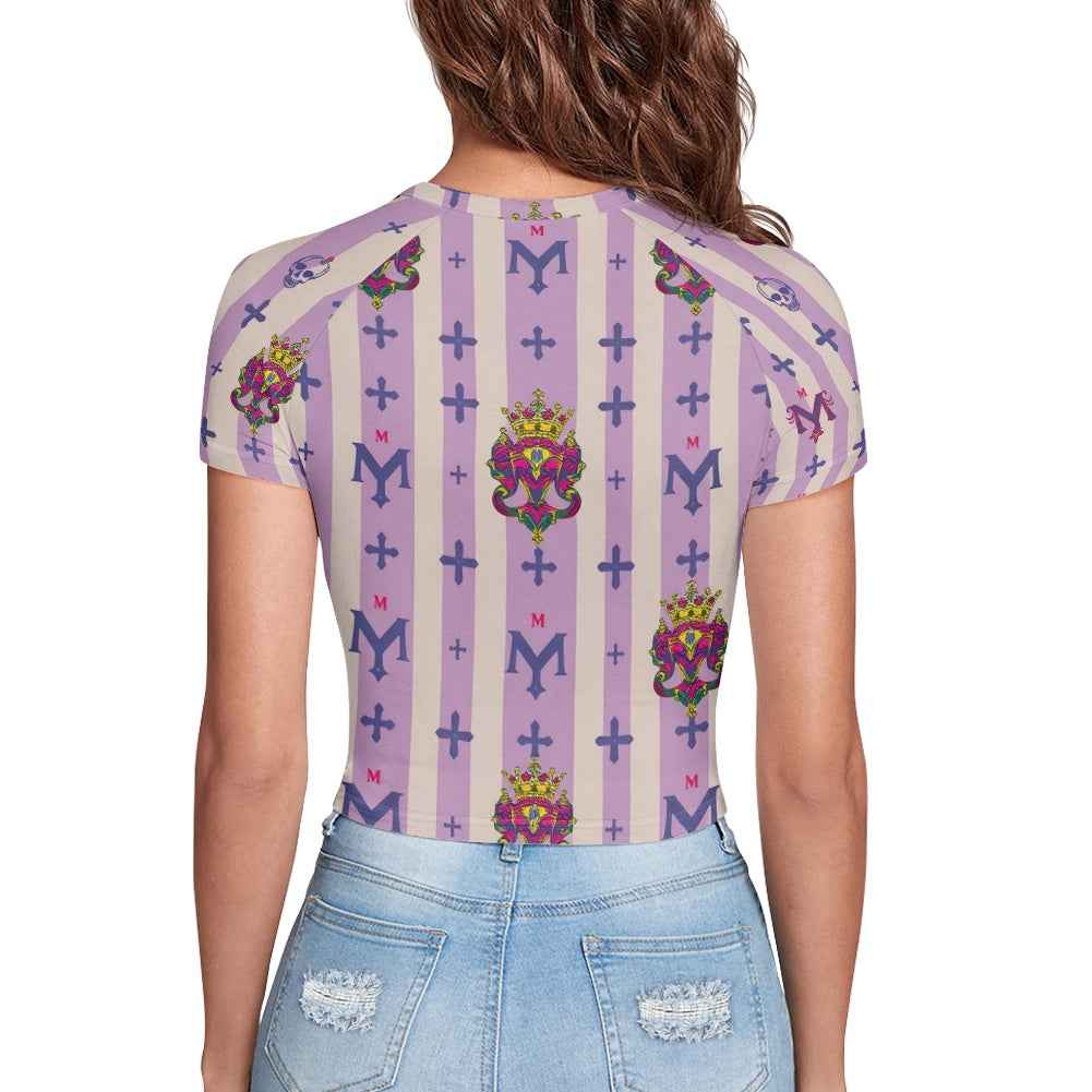 Tight cropped navel-baring T-shirt
