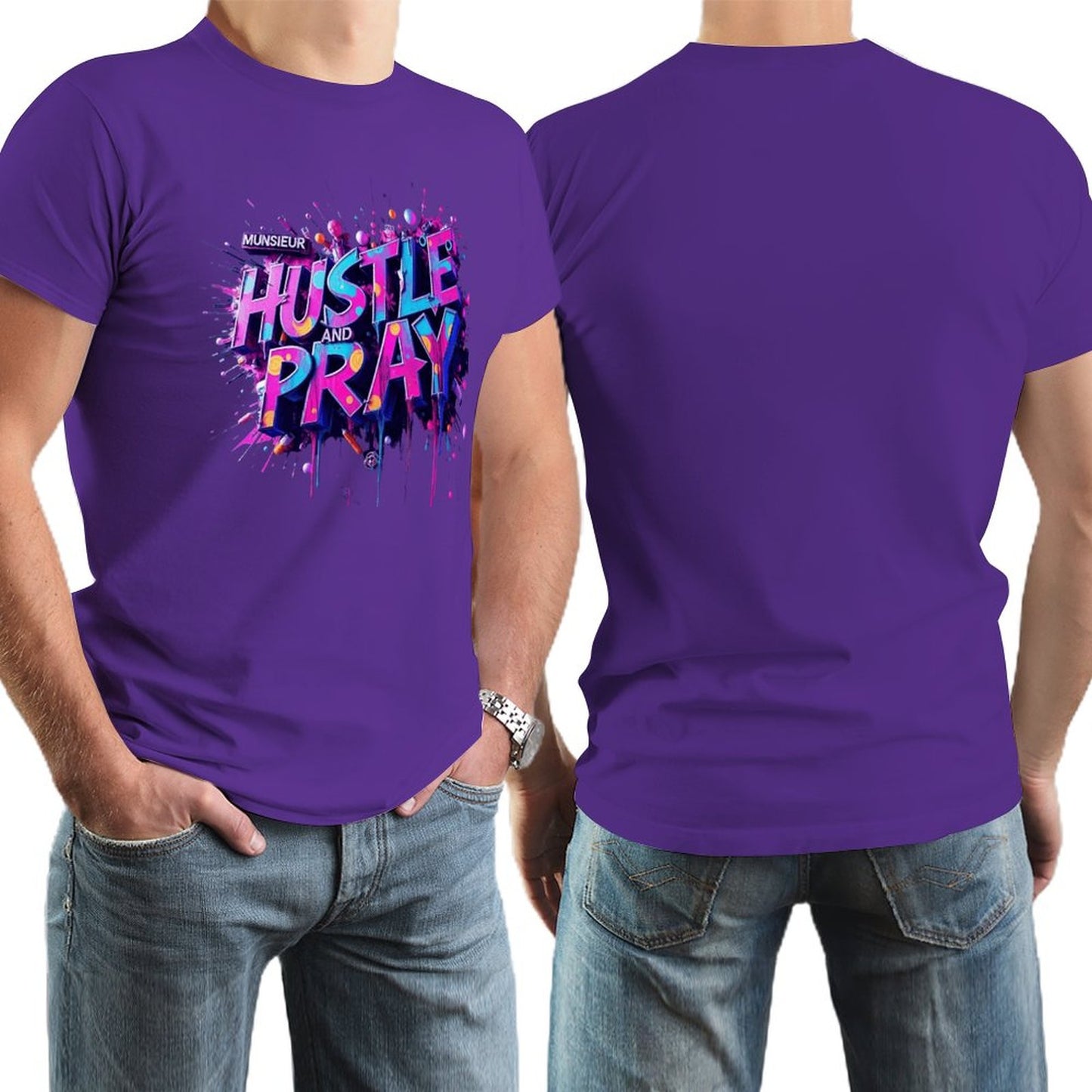 Munsieur Men's Tee "Hustle and Pray"