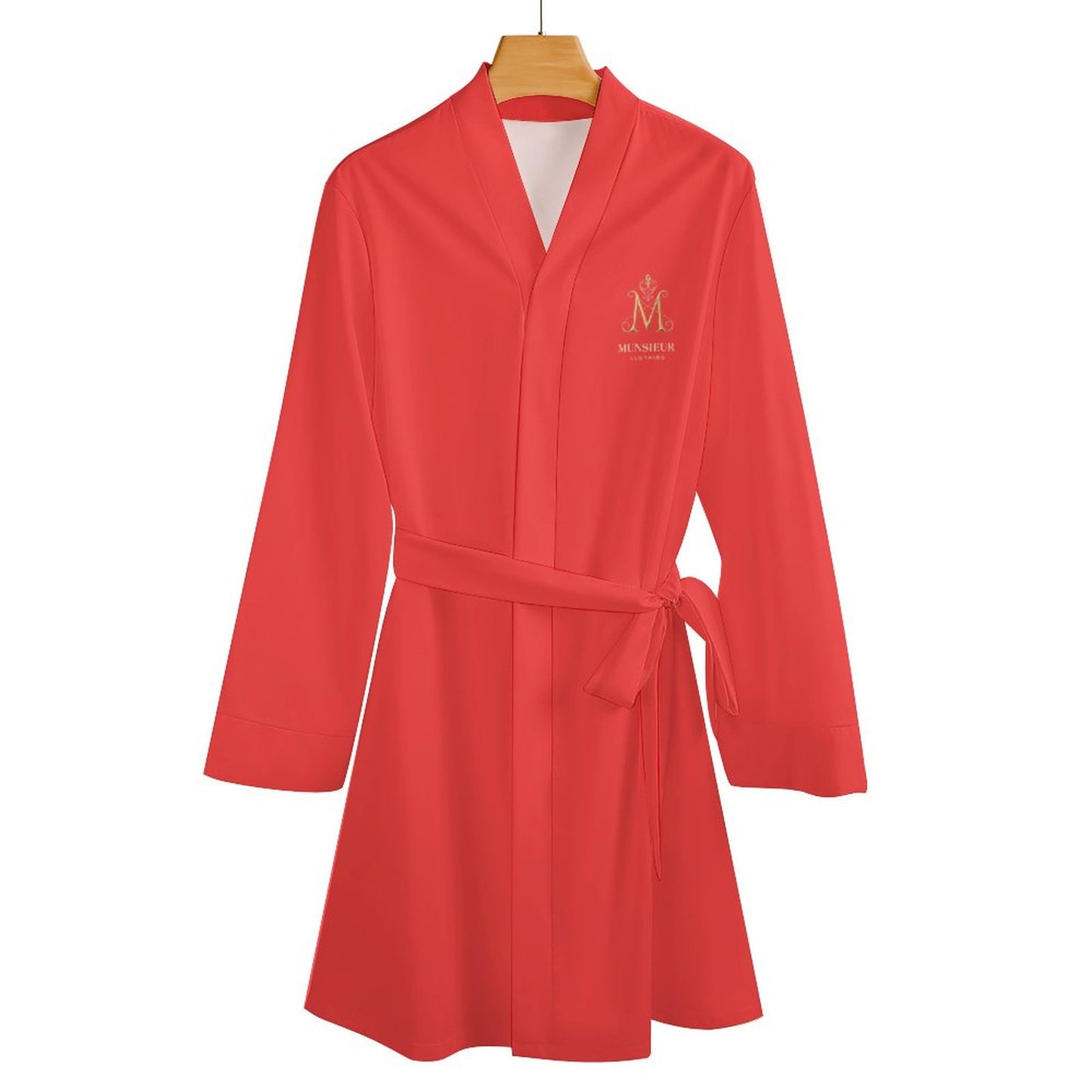 Munsieur Women's Long Sleeve (Red) Robe - Munsieur