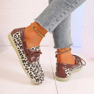 Lace Up Leopard Slip-Ons - Munsieur