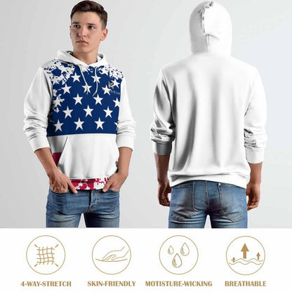 **Summer Sale** Munsieur Men's Graphic America's Pride Hoodie - Munsieur