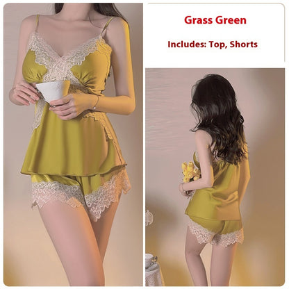Simple Comfortable Sleepwear Gown Three-piece