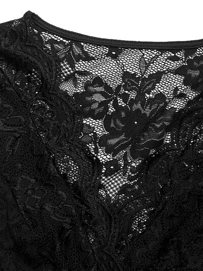 Lace V-Neck Cap Sleeve Bodysuit - Munsieur