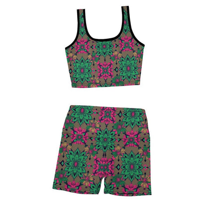 Munsieur Custom Printed Patterned Ribbed Yoga Sets