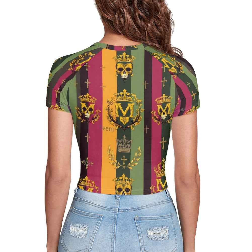 Tight cropped navel-baring T-shirt