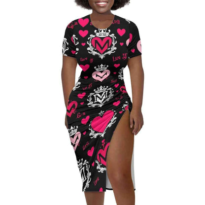 women's slit sheath dress