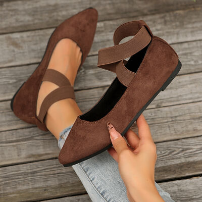 Crisscross Point Toe Flat Slip-Ons - Munsieur