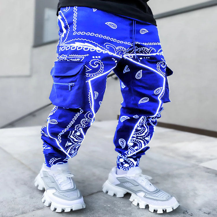 Men's Bandanna Print Casual Wide-Leg Harem Pants