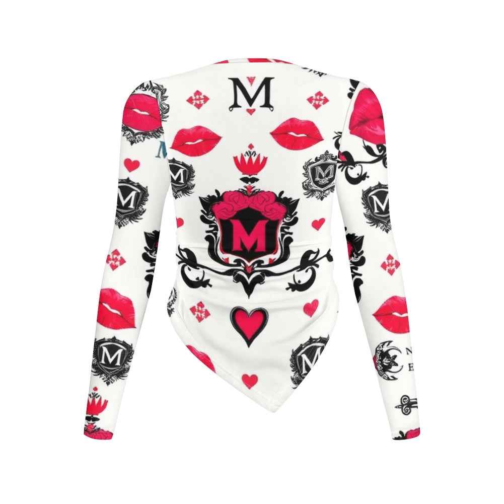 Long-sleeved round neck irregular slim fit bottoming shirt