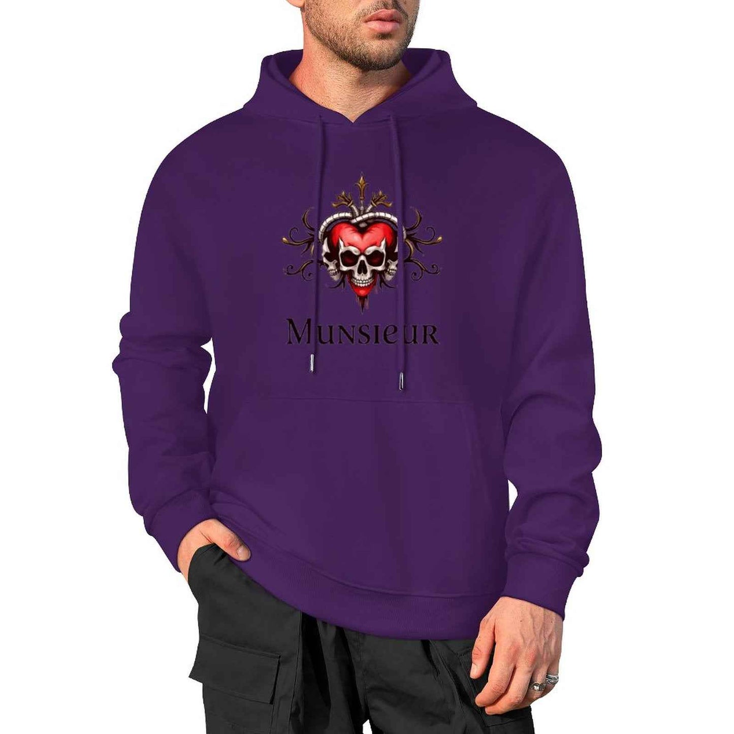 Munsieur Deadly Love: Skull Hoodie for Men - Munsieur