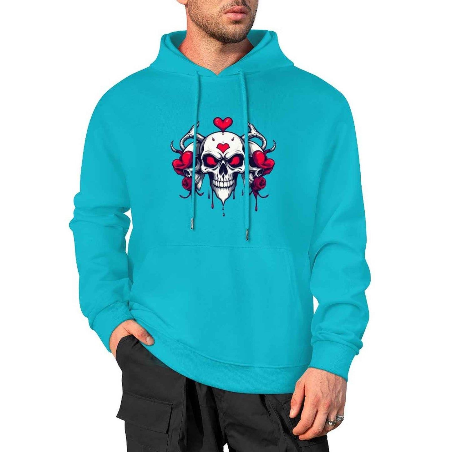 Munsieur Bleeding Royalty: Skull Hoodie for Men - Munsieur