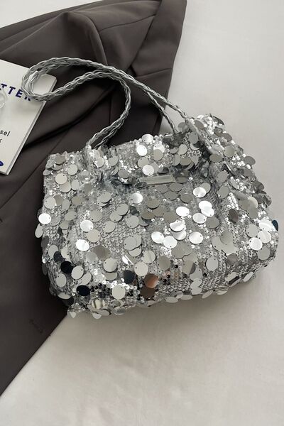 Sequin Braided Strap Shoulder Bag - Munsieur