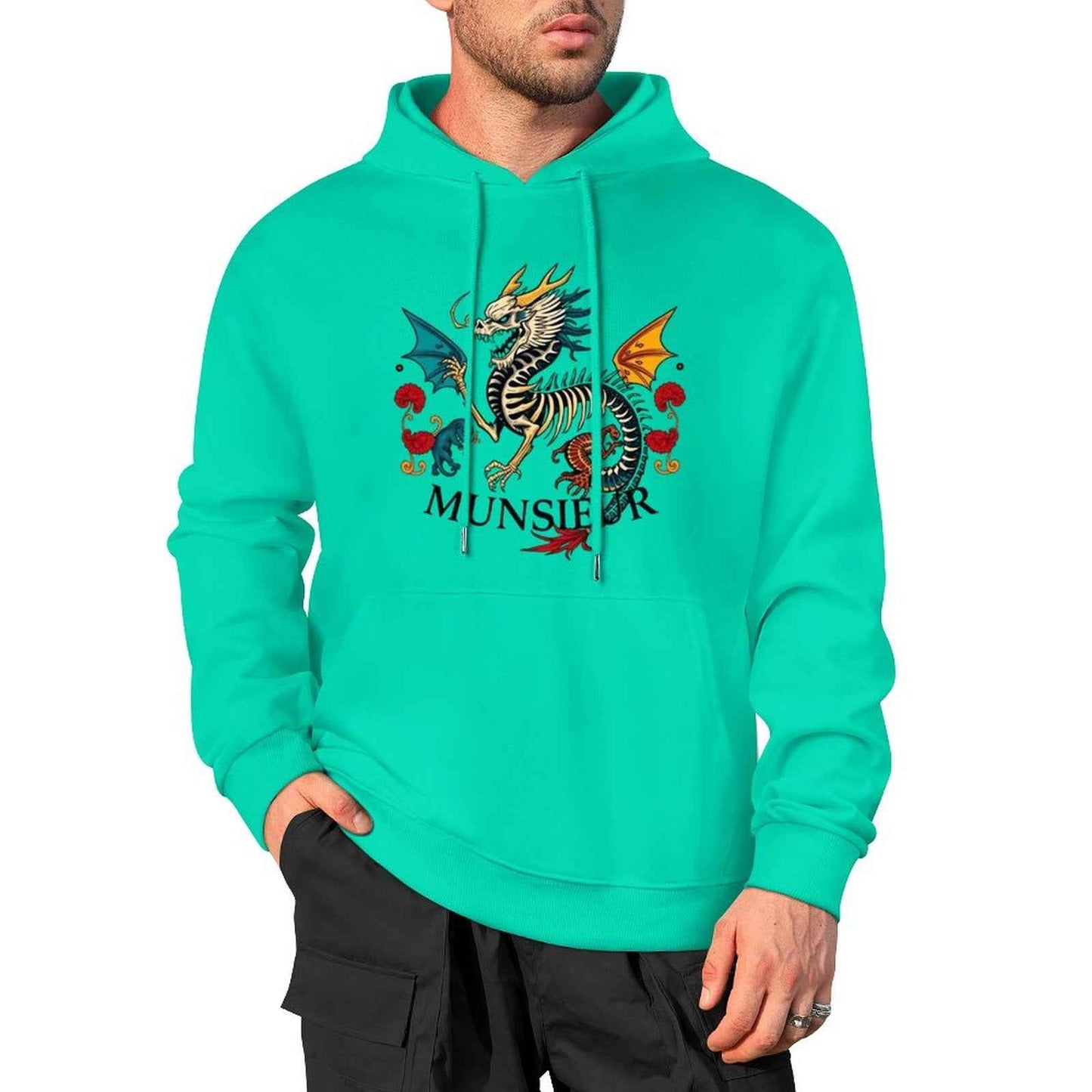 Munsieur Inferno Crest: Dragon Hoodie for Men - Munsieur
