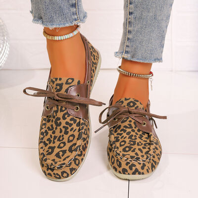 Lace Up Leopard Slip-Ons - Munsieur