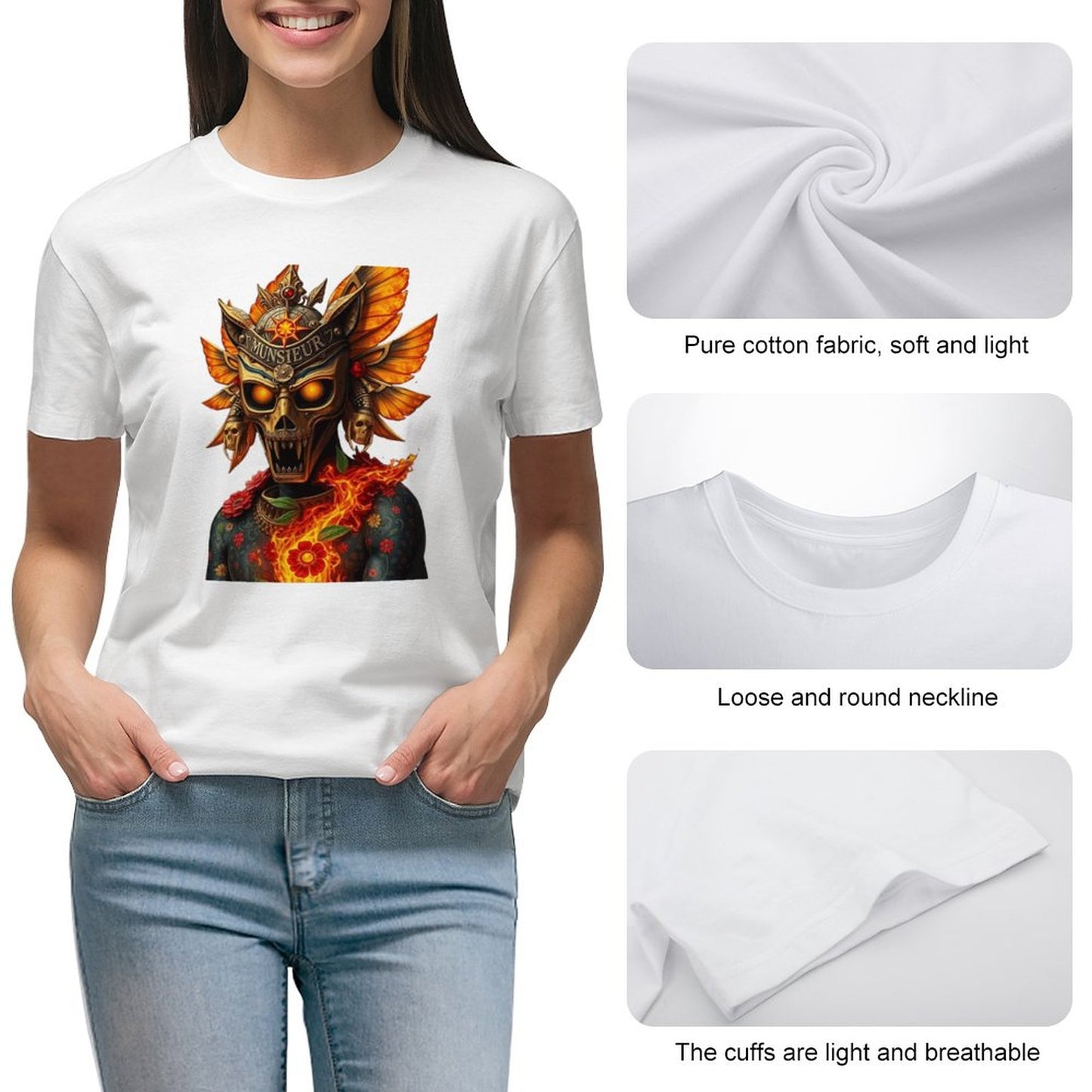 Lost Tribe of Munsieur T-Shirt for Women "Jester" (High Definition & Dual-sided Printing)