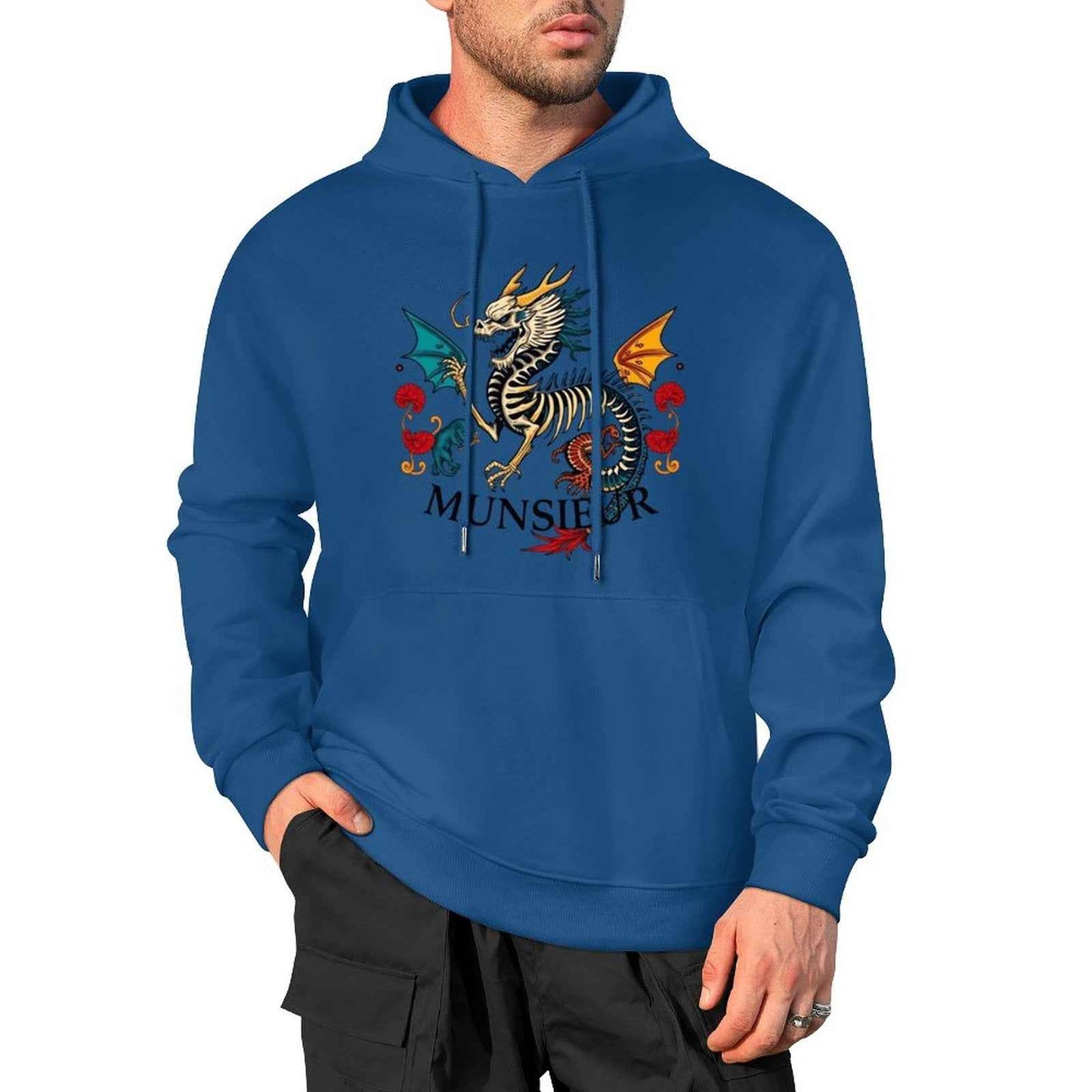 Munsieur Inferno Crest: Dragon Hoodie for Men - Munsieur