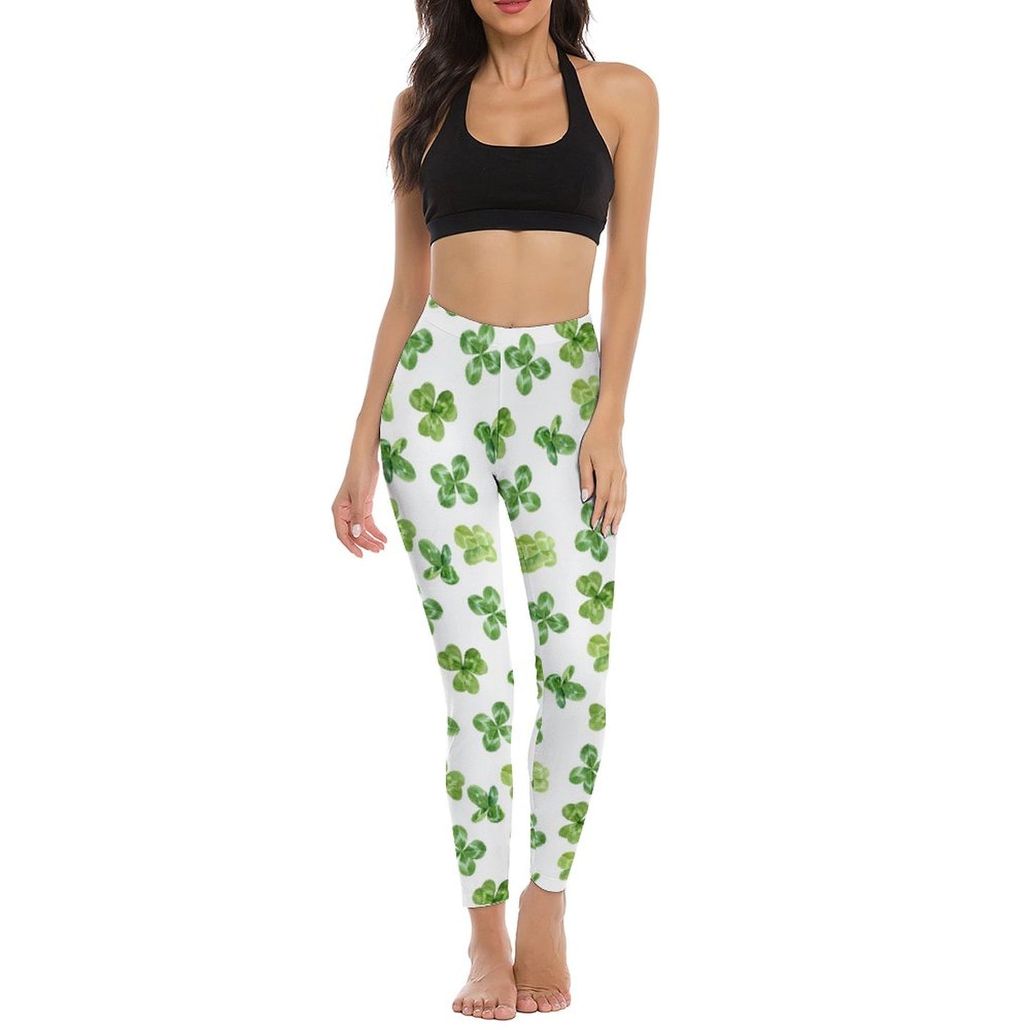 Munsieur St. Patrick's Day Collection Shamrock Leggings for Women