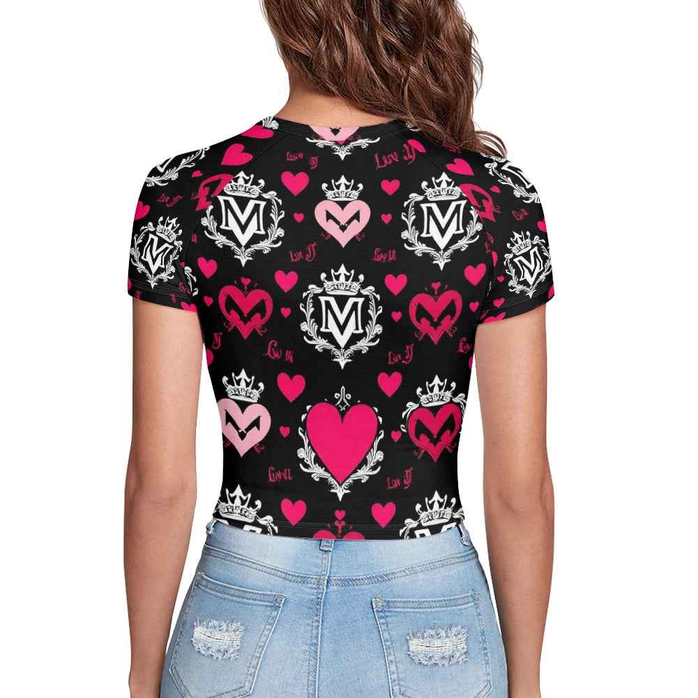 Tight cropped navel-baring T-shirt