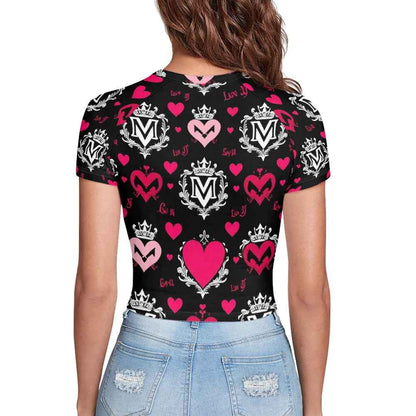 Tight cropped navel-baring T-shirt