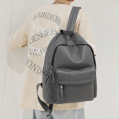 Stylish PU Leather Zip Backpack for Everyday Use - Munsieur