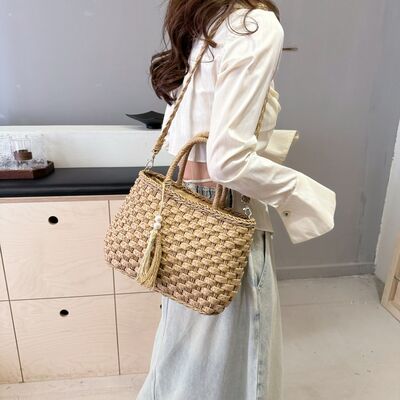 Braided Strap Paper Weave Shoulder Bag - Munsieur