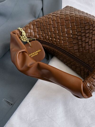 PU Leather Woven Crossbody Bag - Munsieur