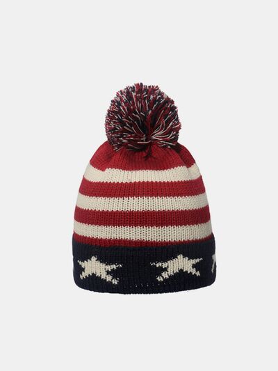 Roll Rim US Flag Knit Hat - Munsieur