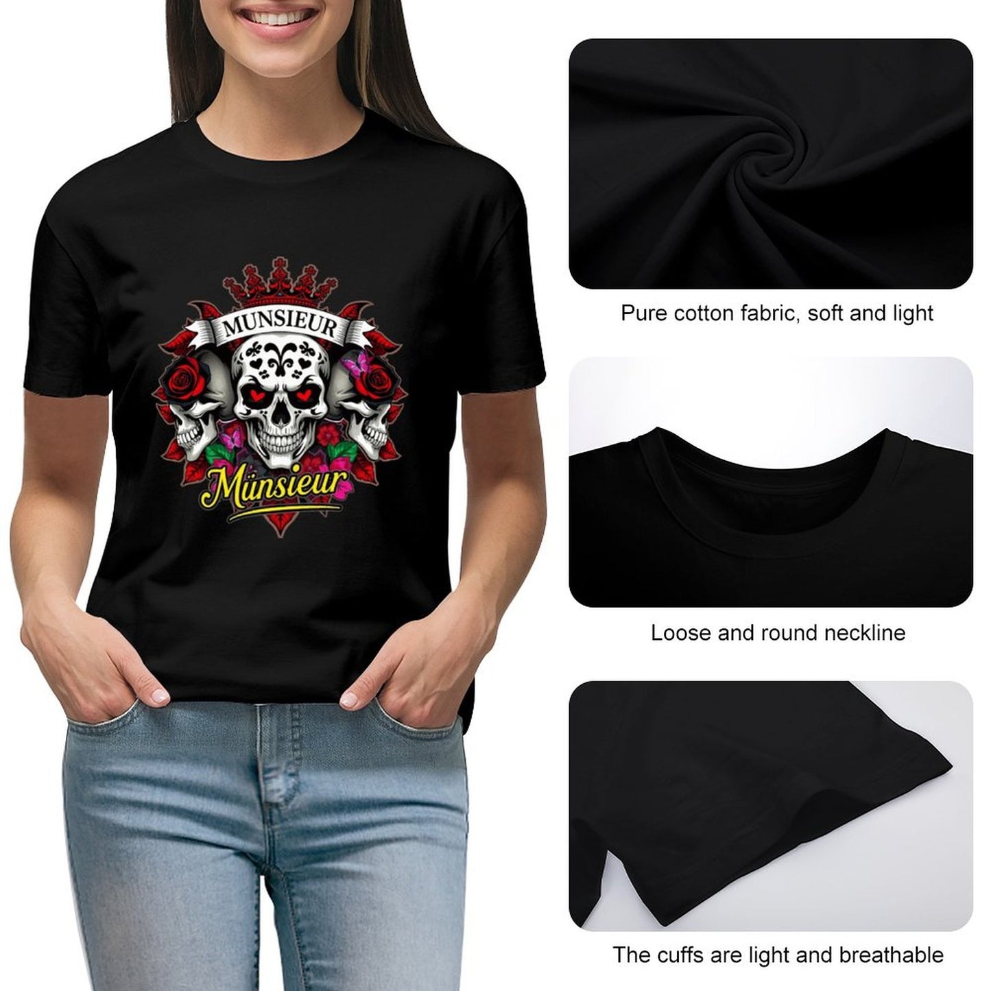 Munsieur Women's Custom T-Shirt "Clownie" Graphic T-shirts for Women