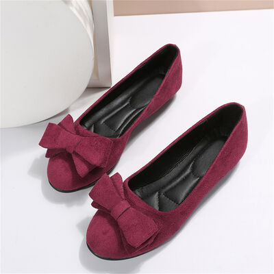 Bow Solid Color Round Toe Flat Slip-Ons - Munsieur