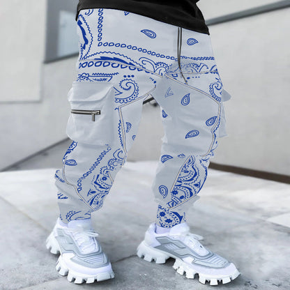 Men's Bandanna Print Casual Wide-Leg Harem Pants
