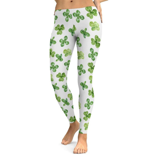 Munsieur St. Patrick's Day Collection Shamrock Leggings for Women