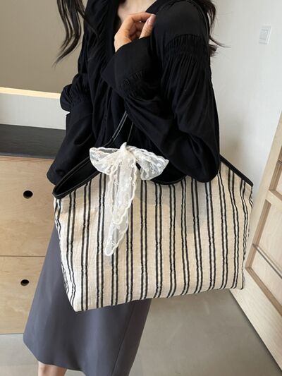 Striped Canvas Tote Bag - Munsieur