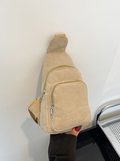 Corduroy Solid Color Crossbody Bag - Munsieur