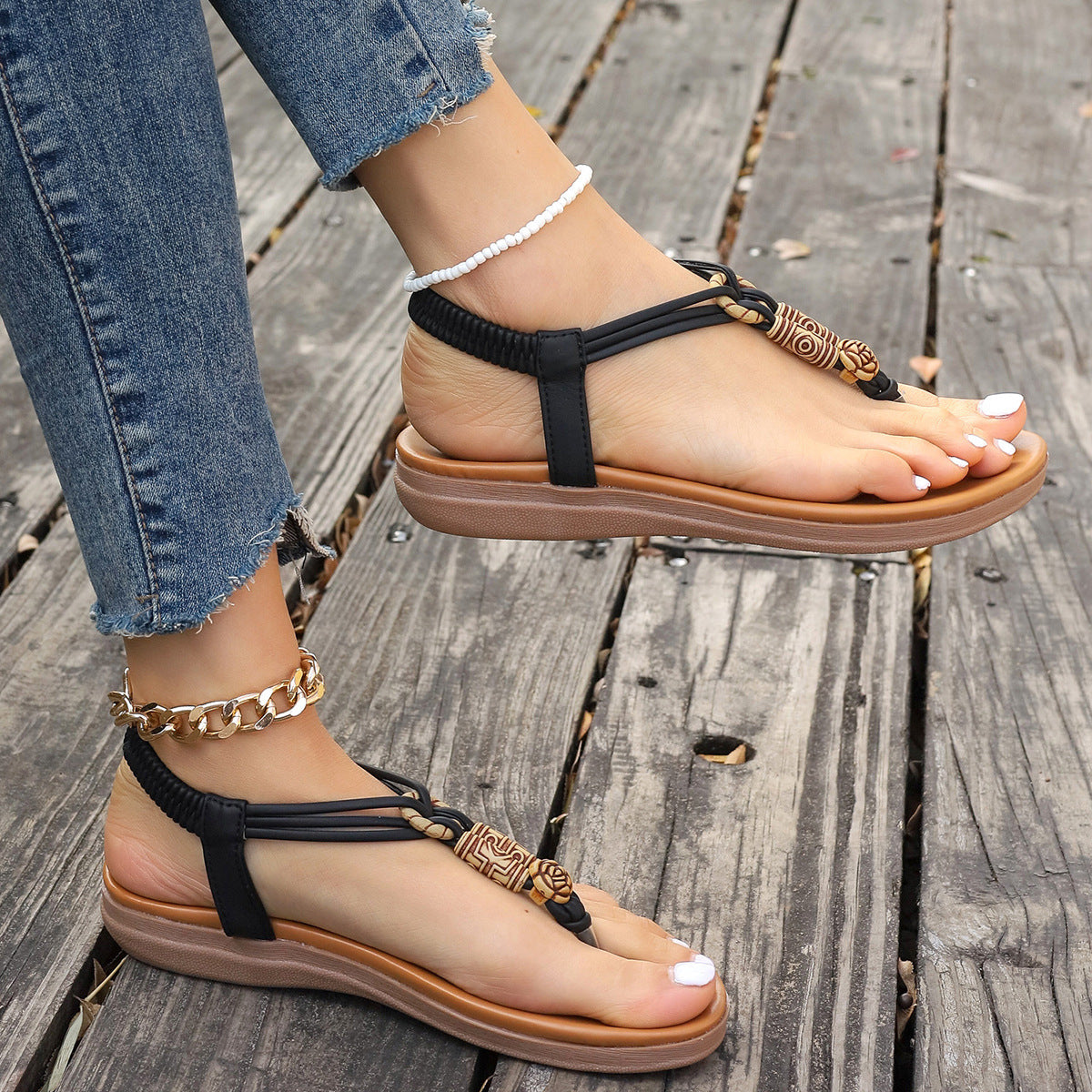 New Women's Flats Sandals Summer Roman
