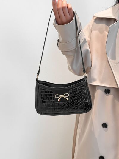 Bow PU Leather Shoulder Bag - Munsieur