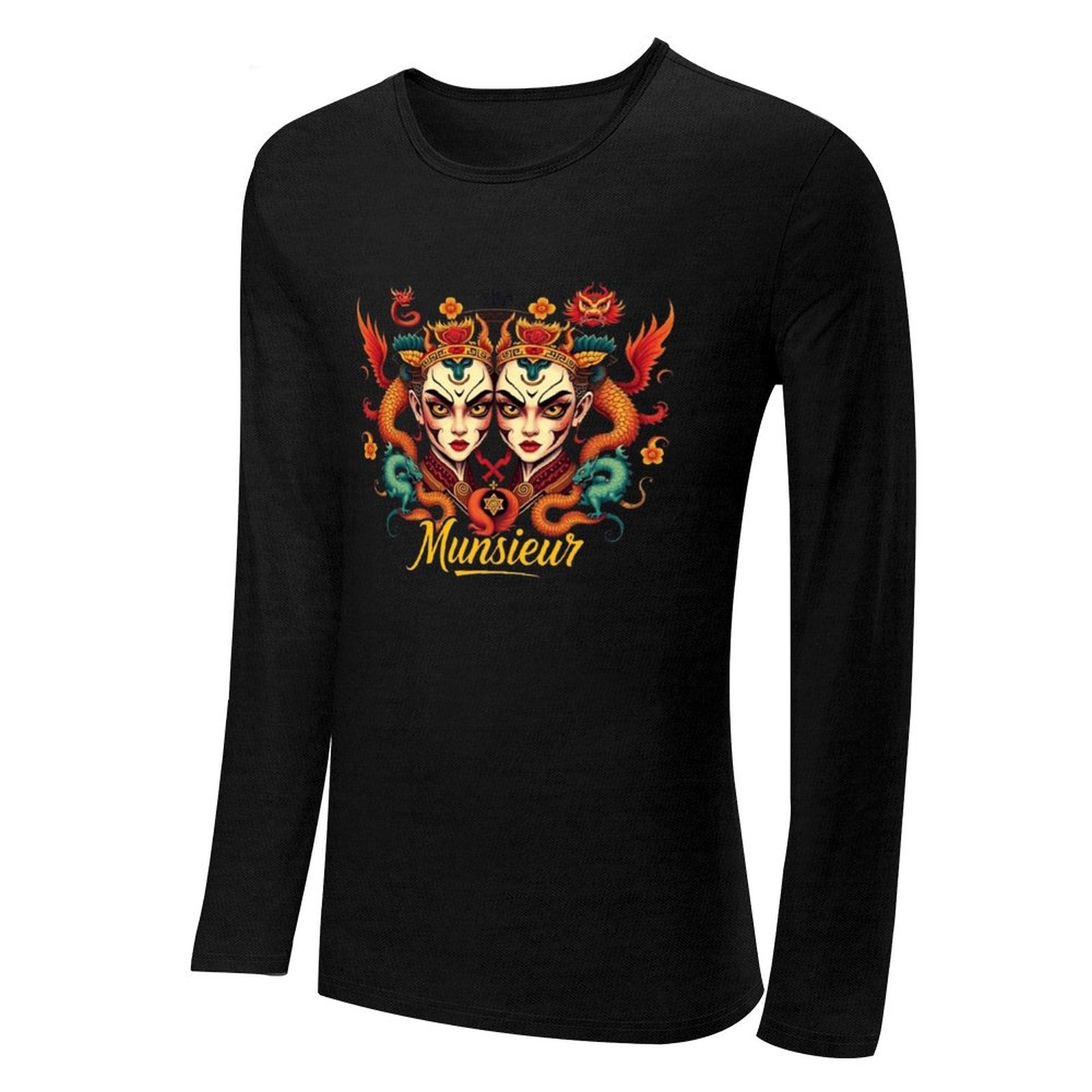 Munsieur Long Sleeve Tee for Men: Perfect for Layering and Standalone Wear - Munsieur