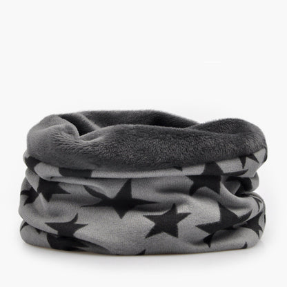 Unisex 3 in 1 Ring Scarf Beanie Hats With Stars Pattern Double Layer Hip Hop Hedging Cap Lining With Velvet Independence Day Collection