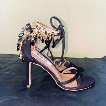 Women's Rhinestone High-Heels With Buckle