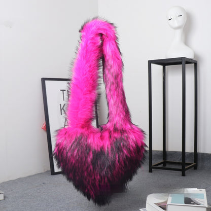 Women's Fur Crossbody Bag - Plush Love Big Bag Personality Purse