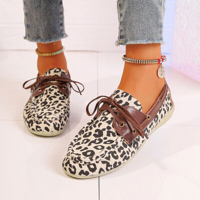 Lace Up Leopard Slip-Ons - Munsieur
