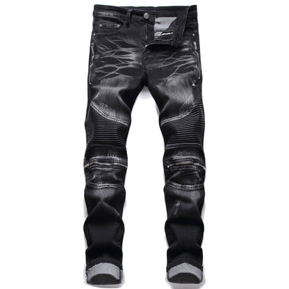 Men's Motorcycle Fashion Zipper Oversized Pants