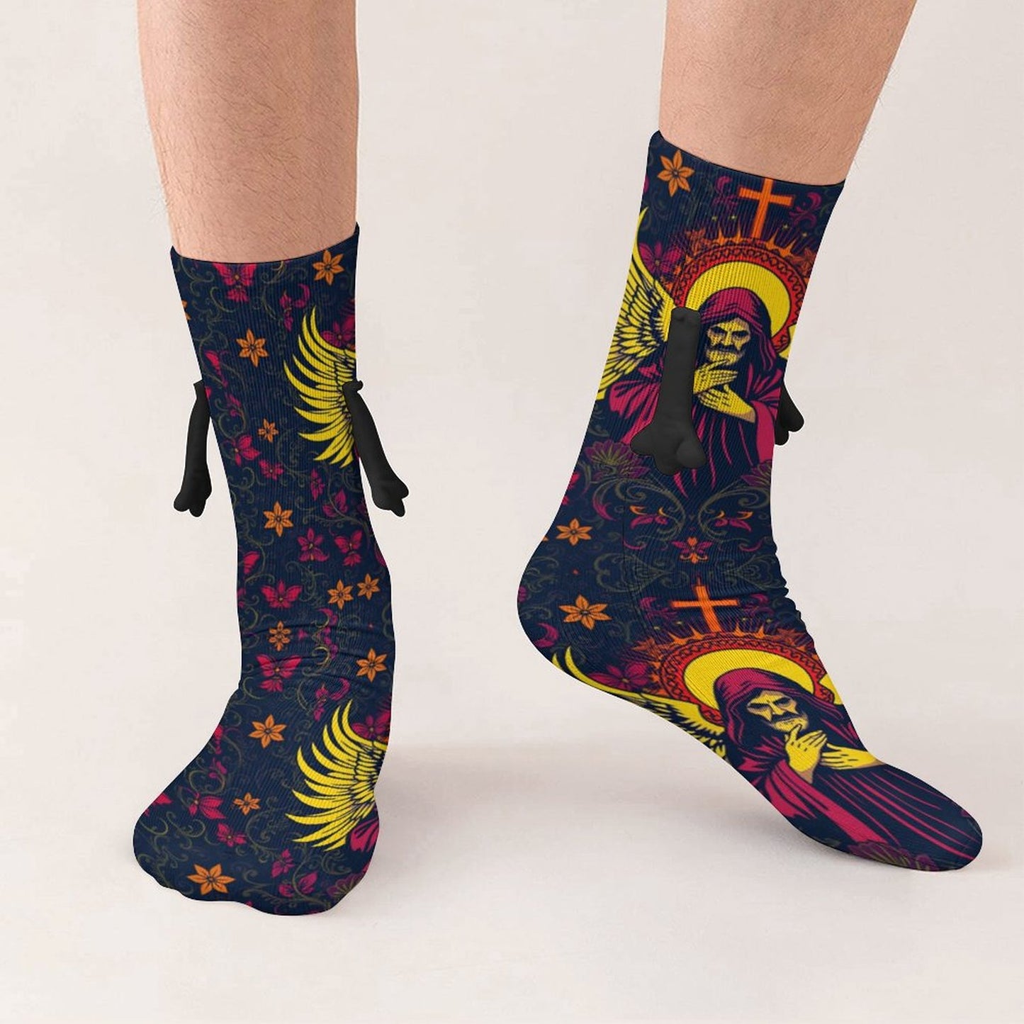 Munsieur Design Buddy Socks Magnetic Holding Hands Funny Socks accessories