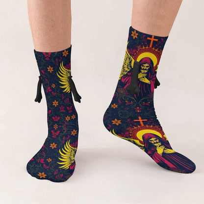 Munsieur Design Buddy Socks Magnetic Holding Hands Funny Socks accessories