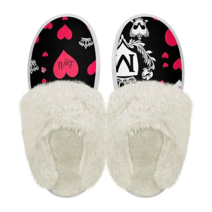 Cotton slippers with fur edges