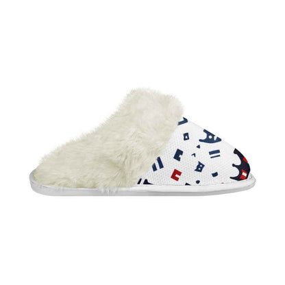 Cotton slippers with fur edges