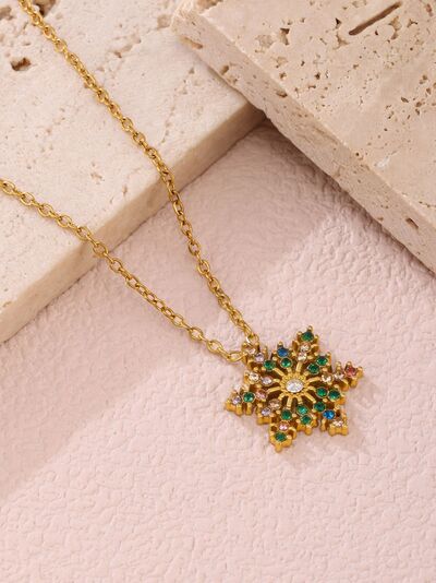 Stainless Inland Zircon Snowflake Necklace - Munsieur