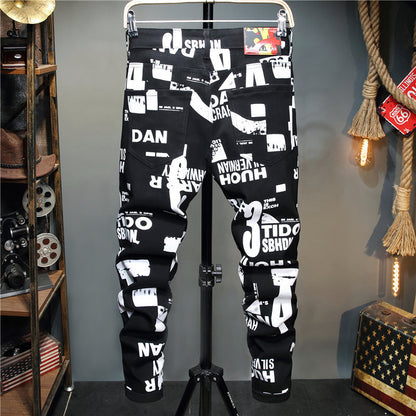 Men's Designer Brand Fashion Slim-Fit Pants Streetwear