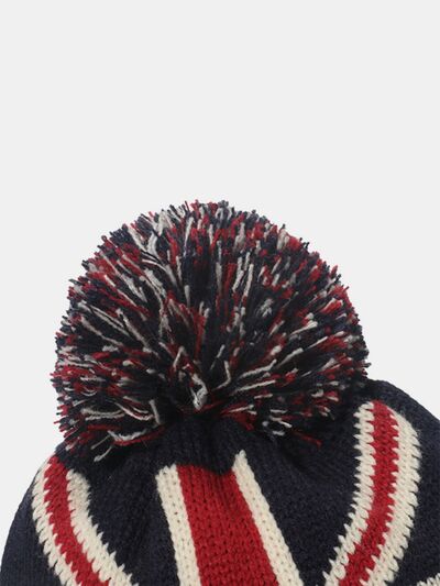 Roll Rim US Flag Knit Hat - Munsieur