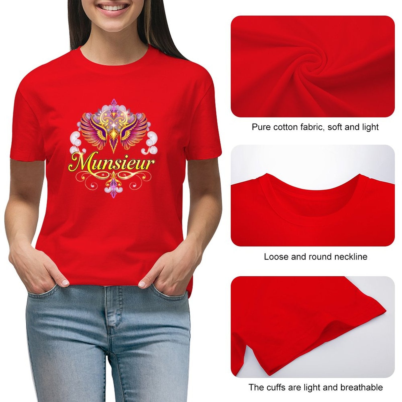 Munsieur T-Shirt for Women: Chic, Comfortable, and Timeless for Her - Munsieur