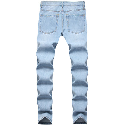 Men's Light Blue Ripped Pants